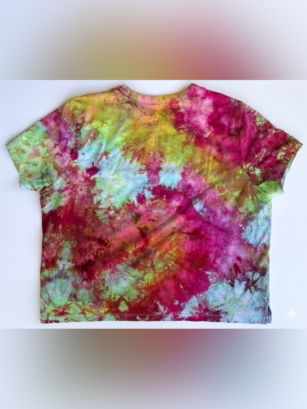 Lululemon Hand Tie-Dye Cropped Tee Festival Wear Boho - Picture 3 of 4